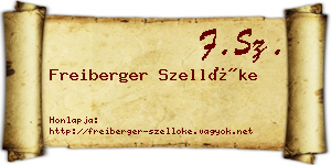 Freiberger Szellőke névjegykártya